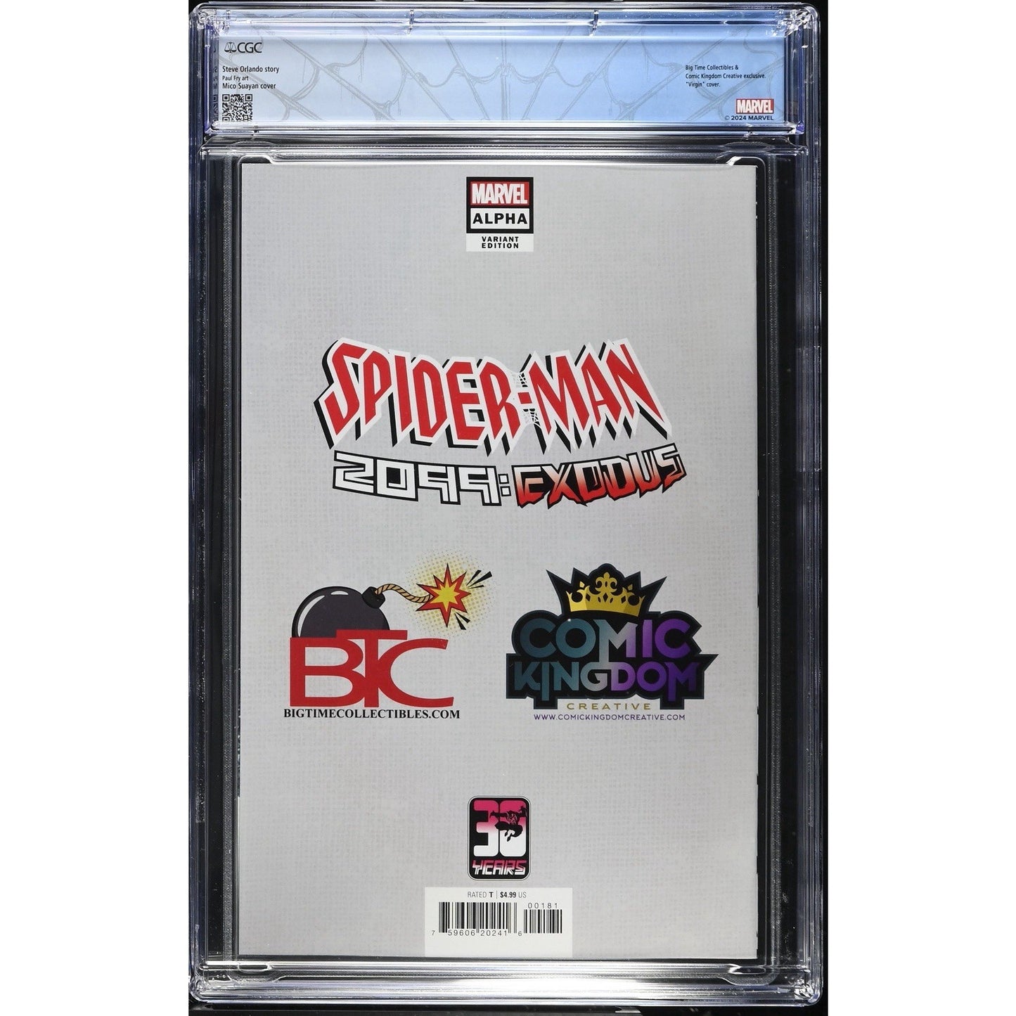 Spider-Man 2099: Exodus Alpha #1 CGC 9.8 Custom Label Mico Suayan Virgin