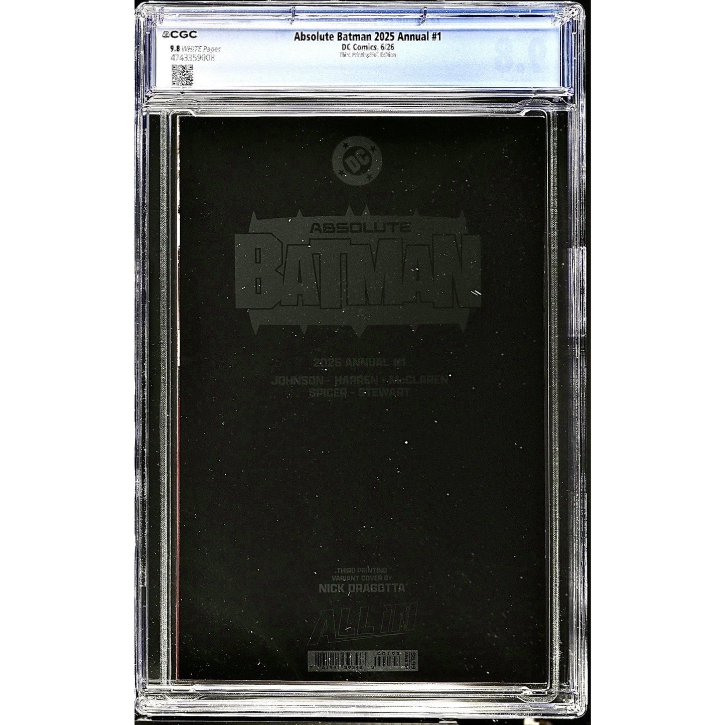 Absolute Batman 2025 Annual #1 FOIL CGC 9.8 third printing