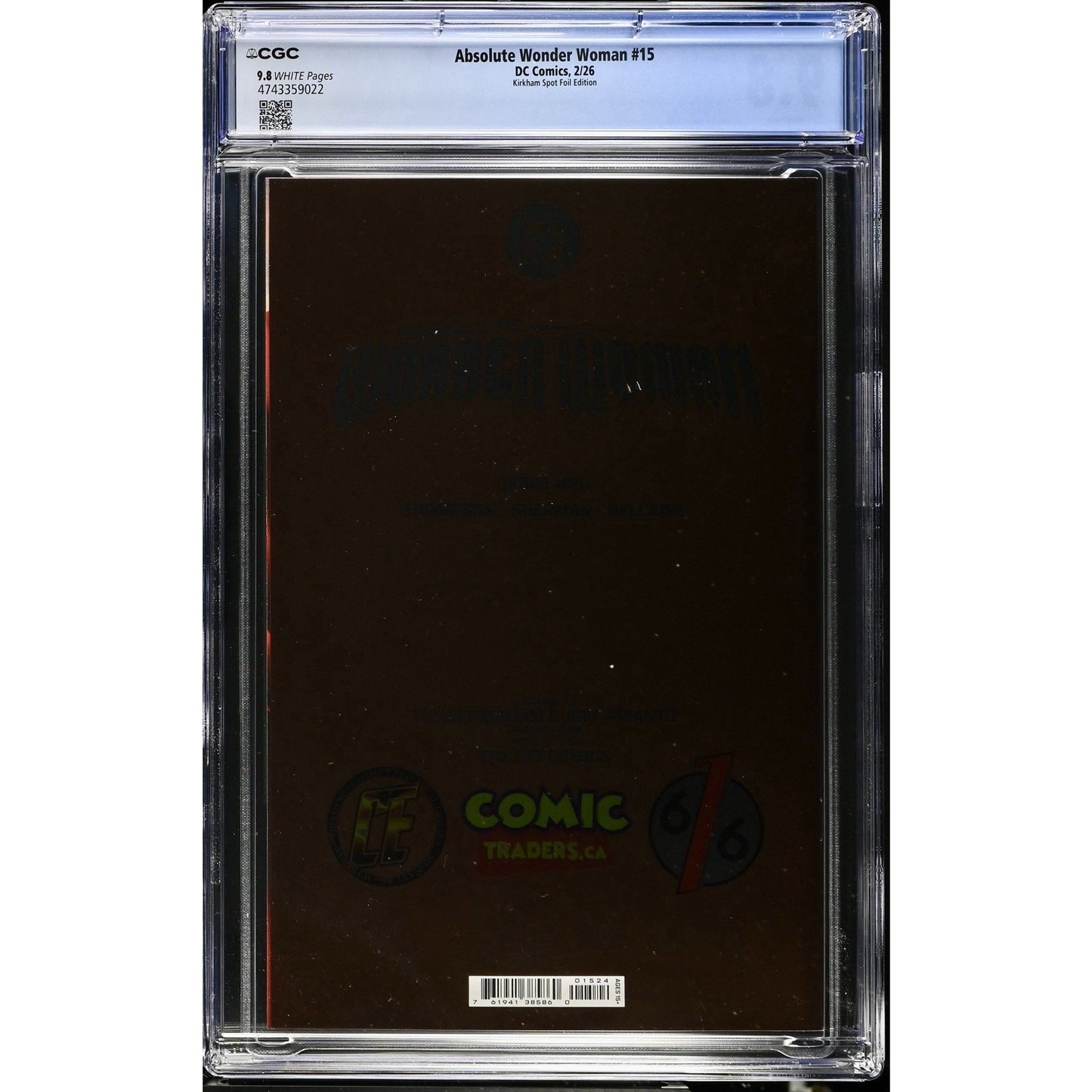 Absolute Wonder Woman #15 CGC 9.8 Tyler Kirkham Secret Virgin Spot Foil Edition