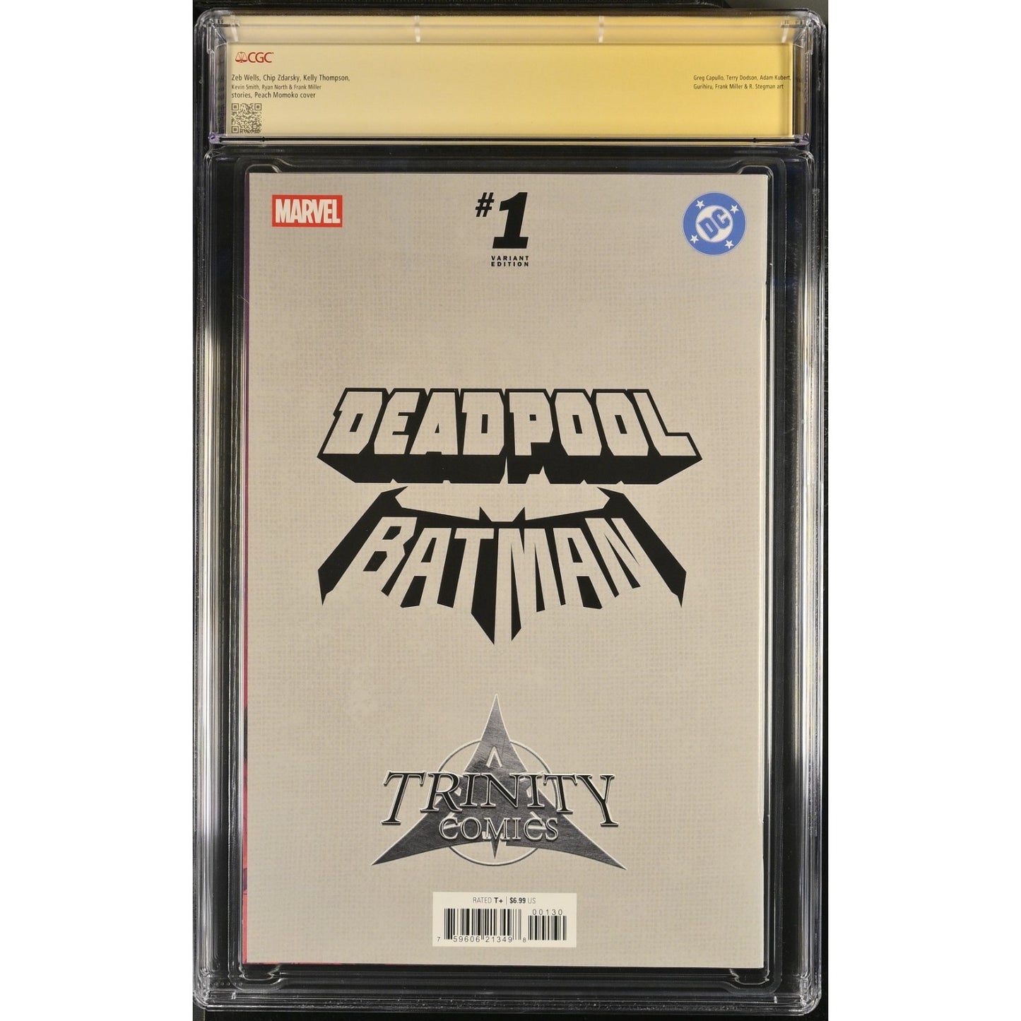 Deadpool/Batman #1 CCG 9.8 SS Peach Momoko Trinity Comics Virgin Variant Signed