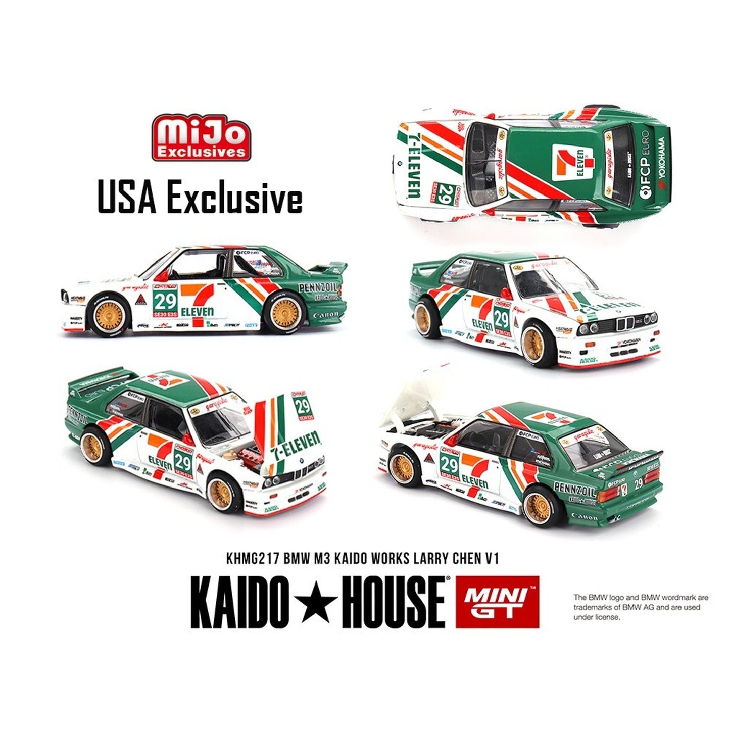Kaido House x Mini GT 1:64 BMW M3 Kaido Works Larry Chen V1 – USA Exclusive #217
