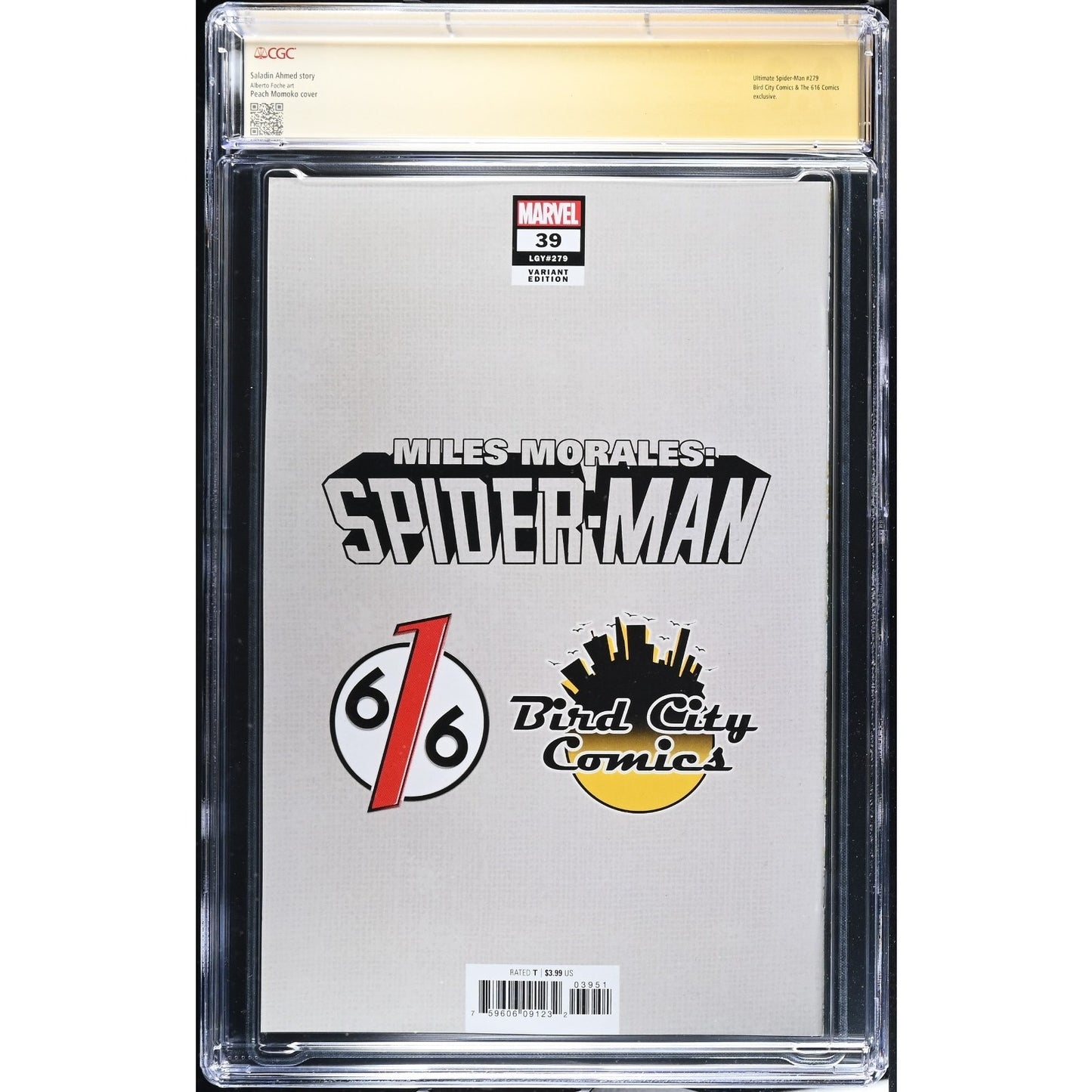 CGC SS 9.8 Miles Morales: Spider-Man #39 Peach Momoko Variant Virgin