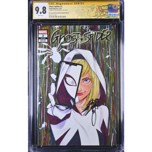 Ghost-Spider #2 Peach Momoko Mexico Foil Variant CGC 9.8 Signed & Custom Label