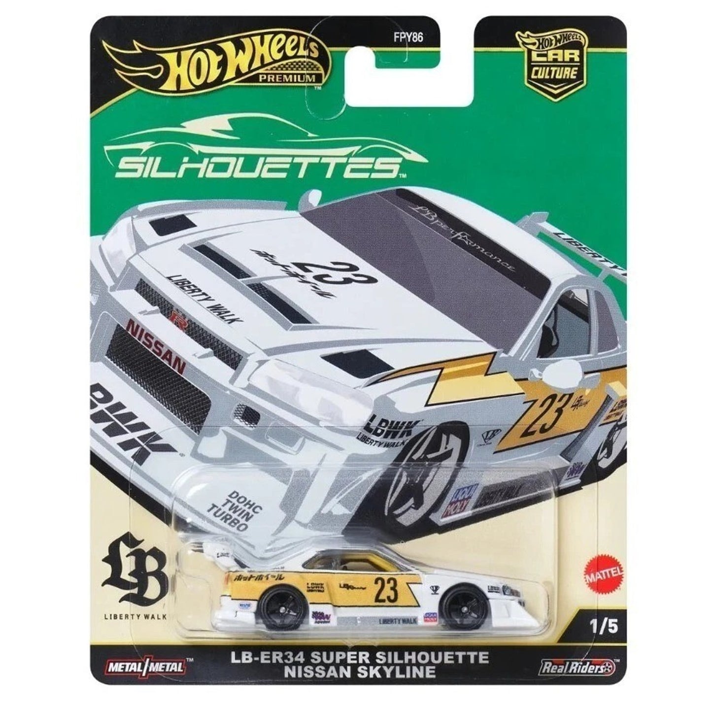 NEW Hot Wheels Car Culture Silhouettes LB-ER34 SUPER NISSAN SKYLINE JBK59 1:64