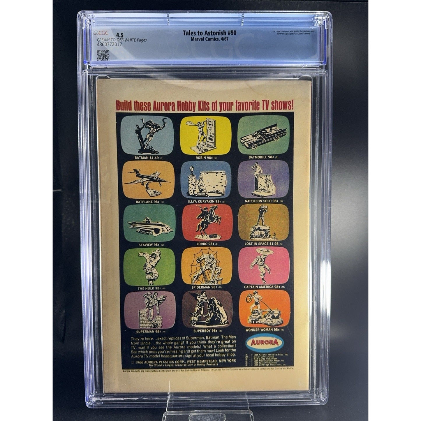 Tales to Astonish #90 CGC 4.5 1st Abomination Marvel Comics, 1967 JR1