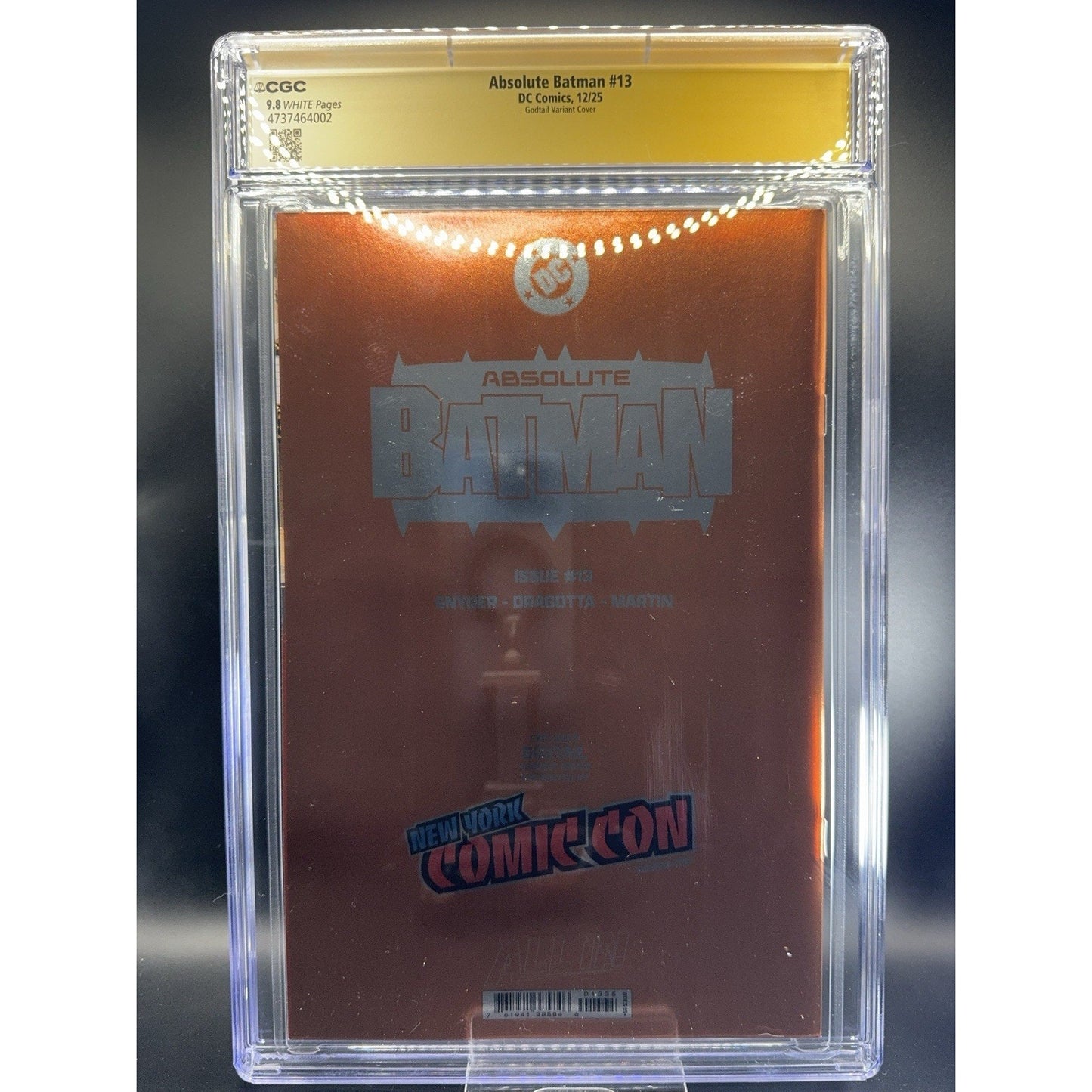 Absolute Batman #13 CGC SS 9.8 Godtail Signed NYCC Foil Variant
