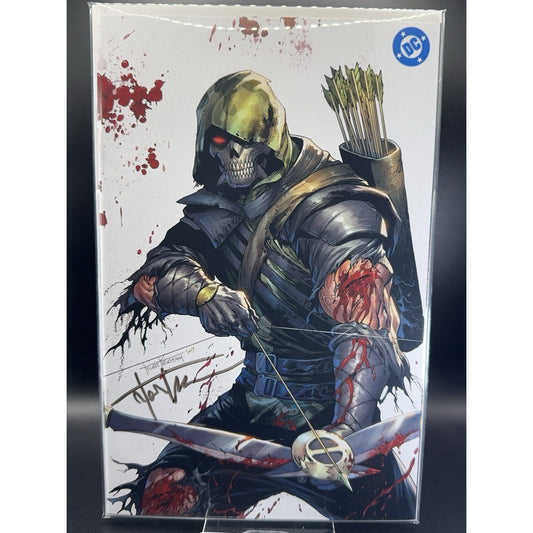 ABSOLUTE GREEN ARROW #1 Signed Tyler Kirkham Battle Damage Exclusive VIRGIN