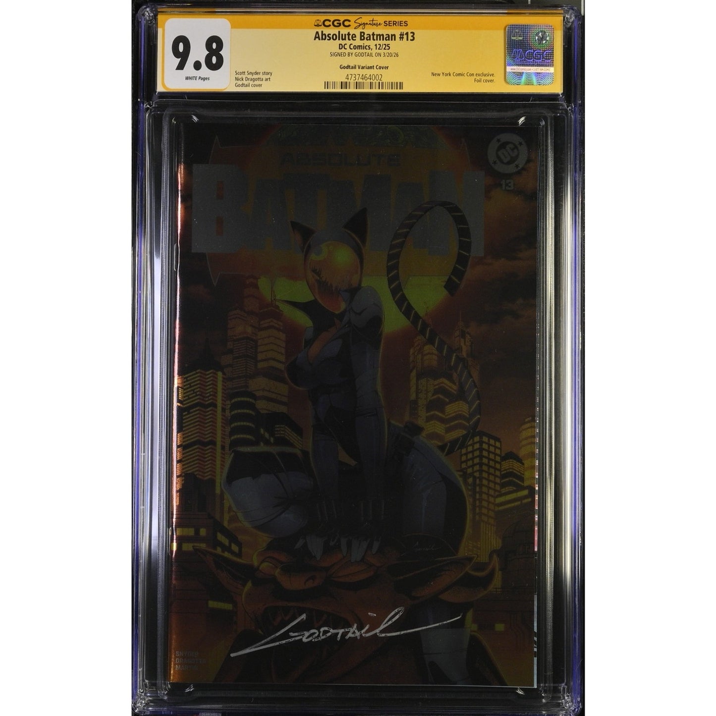 Absolute Batman #13 CGC SS 9.8 Godtail Signed NYCC Foil Variant