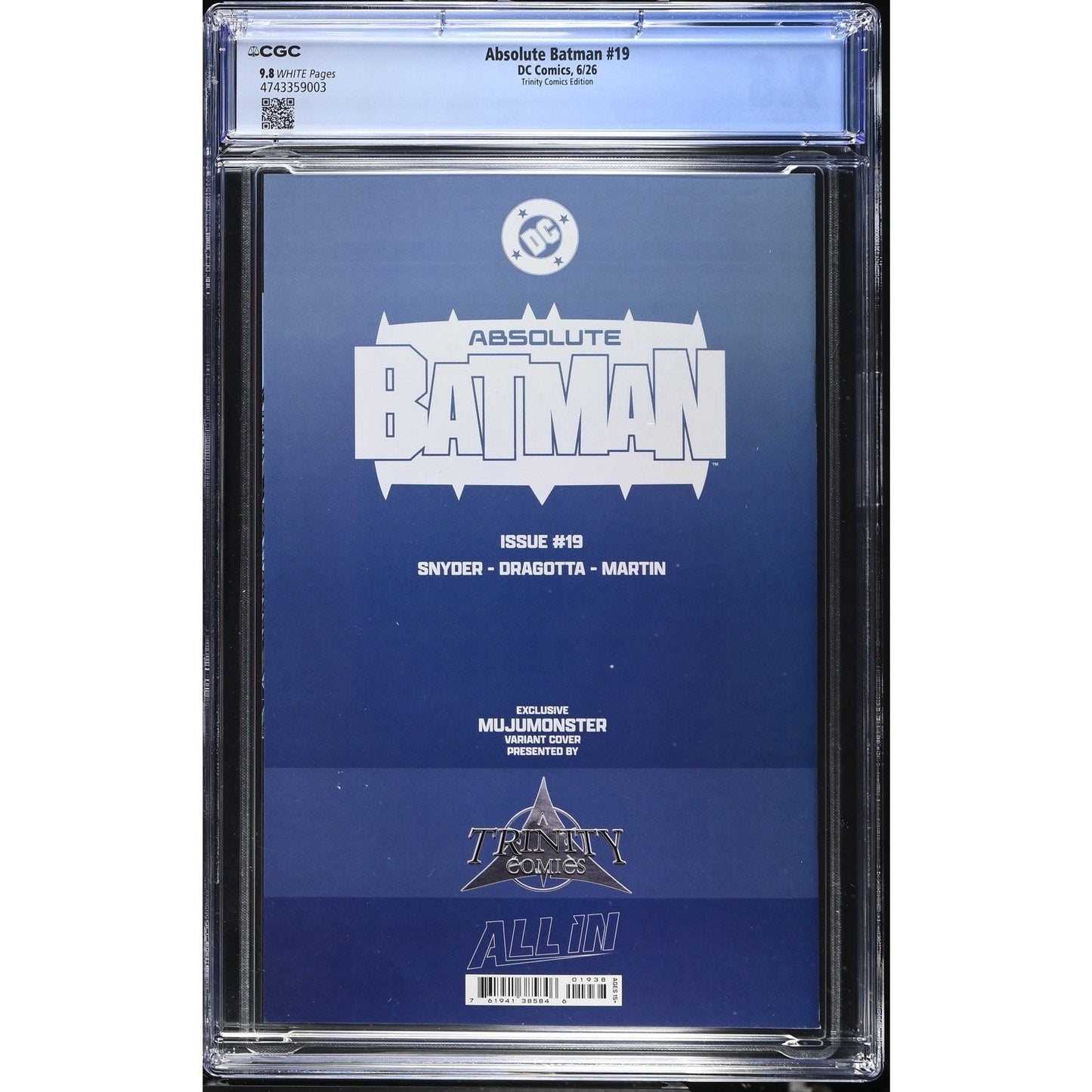 Absolute Batman #19 CGC 9.8 Muju Monster Trinity Comics Edition Variant