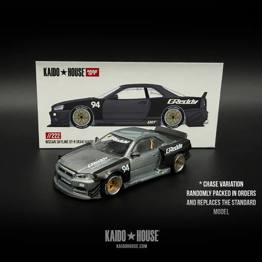 Chase! Kaido House 1:64 Nissan Skyline GT-R (R34) Kaido Works GReddy V2 KHMG222