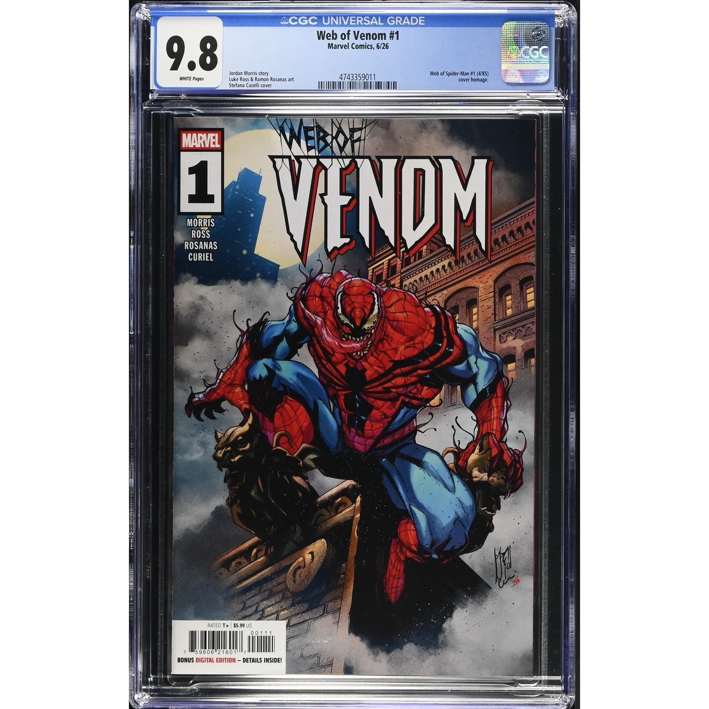 Web of Venom #1, CGC 9.8, Web of Spider-Man #1 Cover Homage (2026)