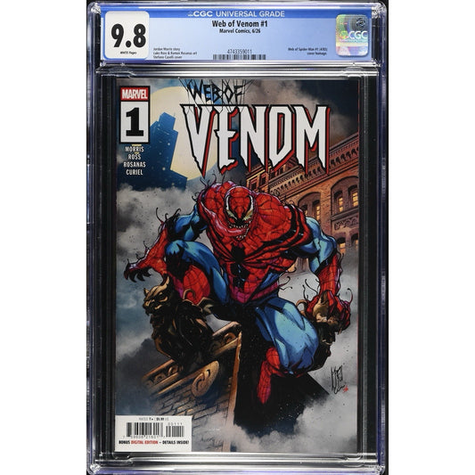 Web of Venom #1, CGC 9.8, Web of Spider-Man #1 Cover Homage (2026)