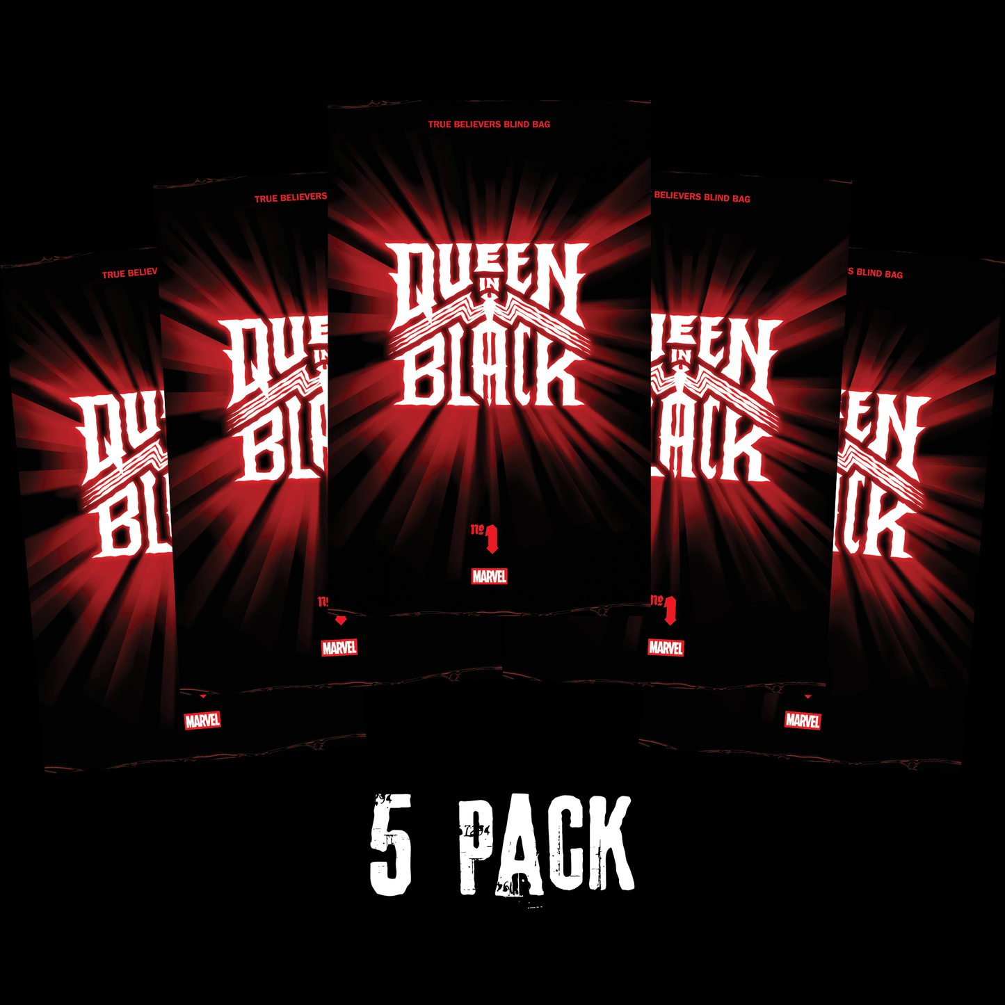 QUEEN IN BLACK #1 TRUE BELIEVERS BLIND BAG - 5 PACK BUNDLE