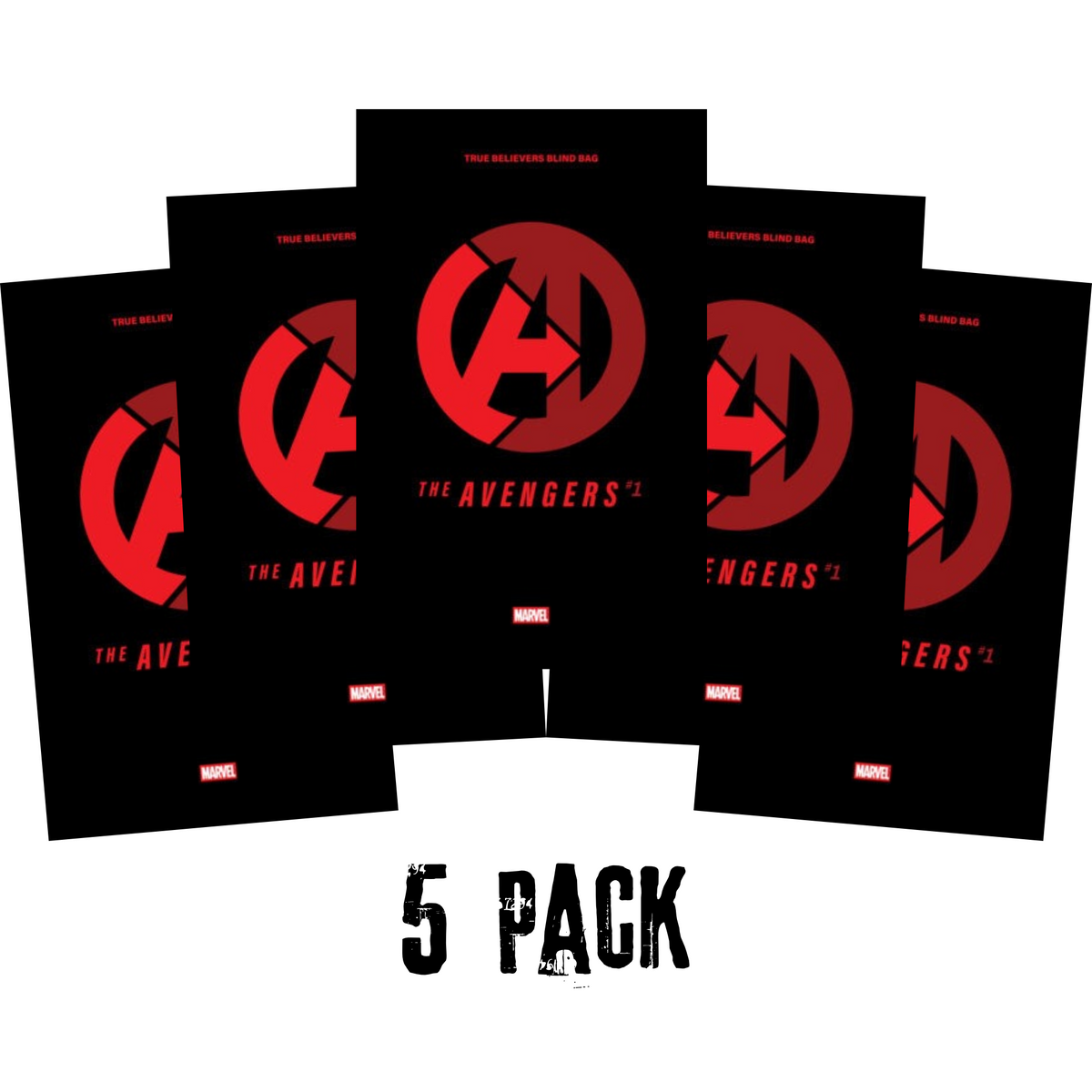AVENGERS #1 TRUE BELIEVERS BLIND BAG - 5 PACK BUNDLE