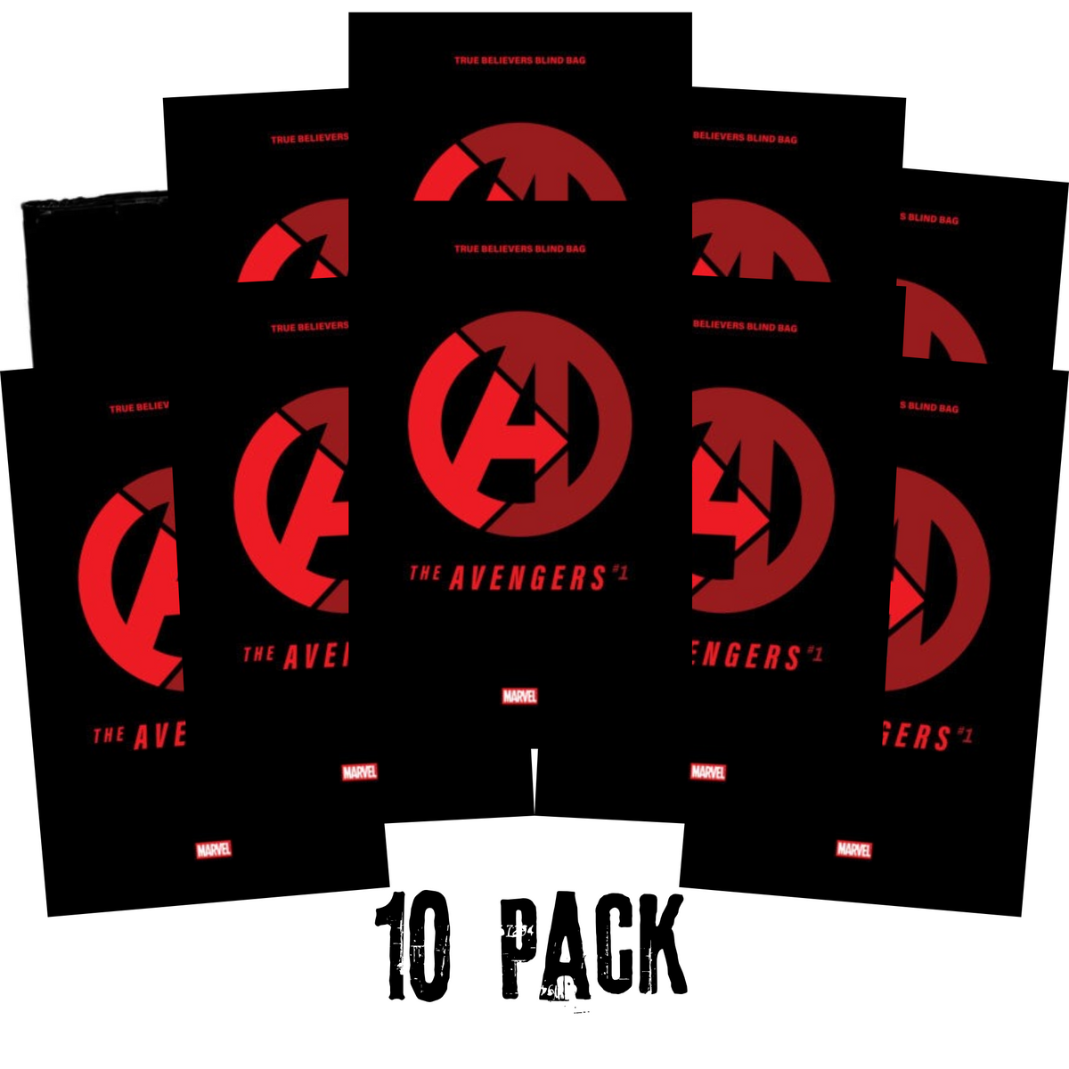 AVENGERS #1 TRUE BELIEVERS BLIND BAG - 10 PACK BUNDLE