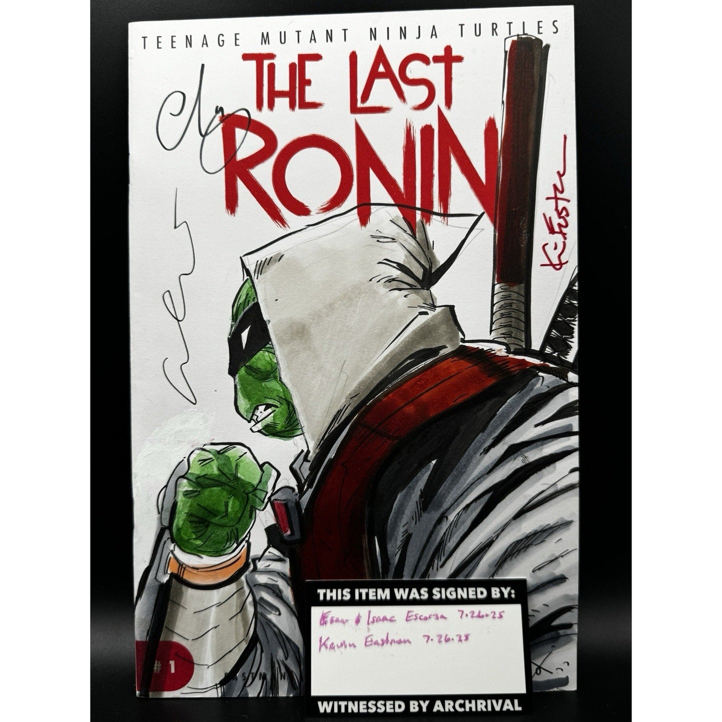 TMNT Last Ronin Original Sketch Cover by Escorza Bros 3x SIGNED Kevin Eastman